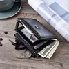 High Quality Vintage Men Short Wallets Coin Pocket Double Zipper Hasp Men Purses Card Holder Brand Men Wallets 5