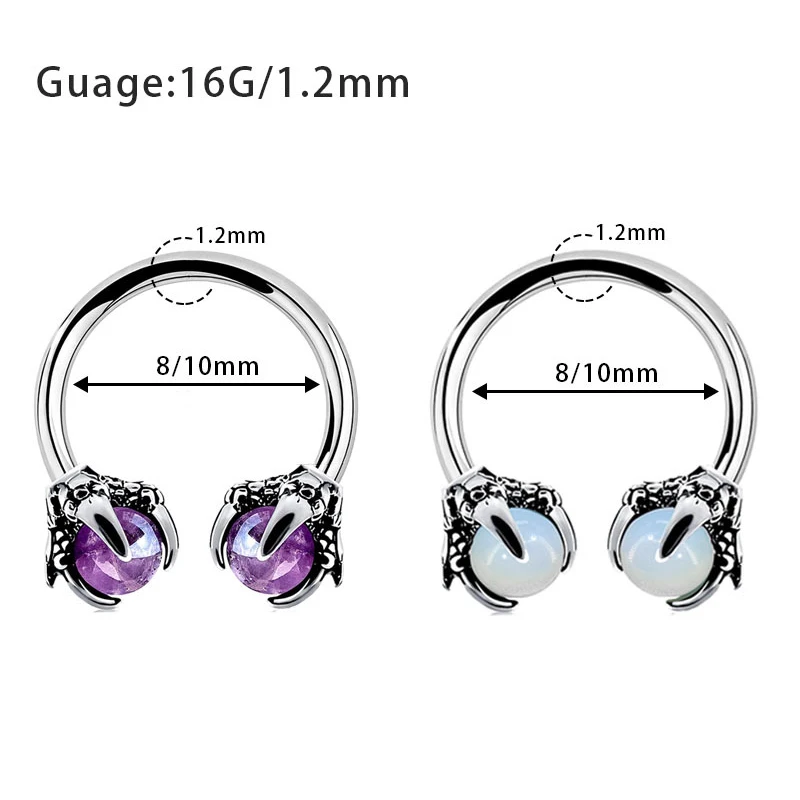 1pc Devil's Claw Nose Ring Septum Piercing Surgical Steel Hoop