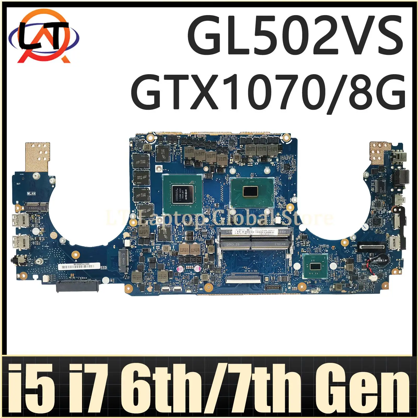 

GL502VS Mainboard For ASUS ROG GL502VSK G502VS Laptop Motherboard I5-6300HQ I7-6700HQ I5-7300HQ I7-7700HQ GTX1070/8G DDR4