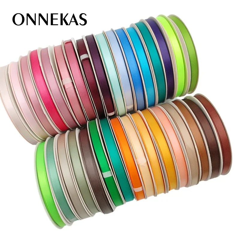 22.5M 6mm Double Faced SATIN RIBBON / Polyester Double Sided Satin Ribbons for Crafting/ Mini Bows Making Ribbon satin ribbons ribbon decoration ribbon supplies satin ribbon