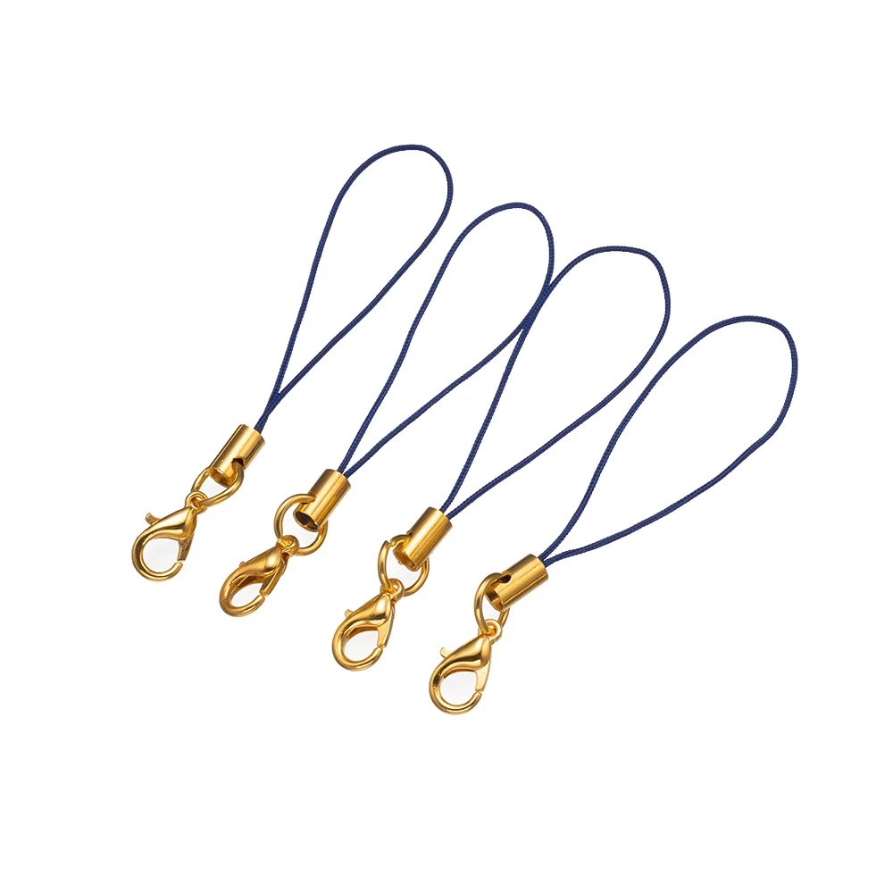 Vibrant Gold/Rhodium Charm Cord with Lobster Clasp for DIY Jewelry and Accessories Crafting - 50pcs