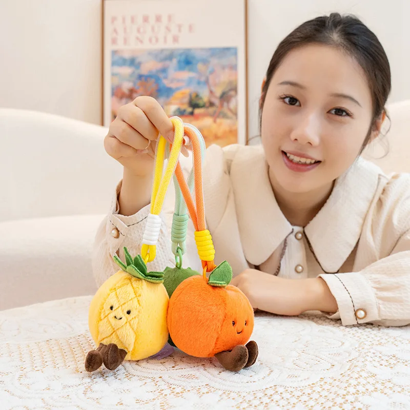 Cute Fruit Plush Keychain Soft Stuffed Toy Bag Ornament For Girls_voghion.com