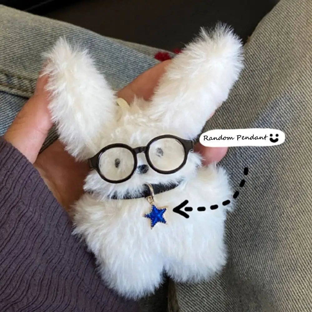 귀여운 봉제 파일럿 토끼 인형 키체인, 토끼 소녀 가방 펜던트, 부드러운 박제 동물 장난감, 귀여운 열쇠 고리, 배낭 장식, 어린이 선물
