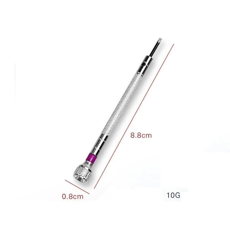 Strumenti Di Riparazione Orologi Specifiche Multiple Cacciave A Testa Piatta Da 0,6-2,0 Mm Cacciave A Testa Phillips 13 Dimensioni