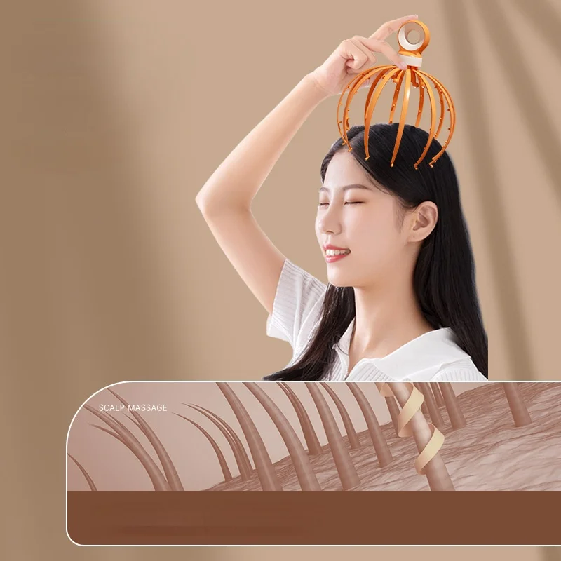 

Octopus Claws Massager Head Scalp Comb Neck Massage Roller Magnetic Ball Relax for Hair Growth Stress Relieve Spa Hair Care