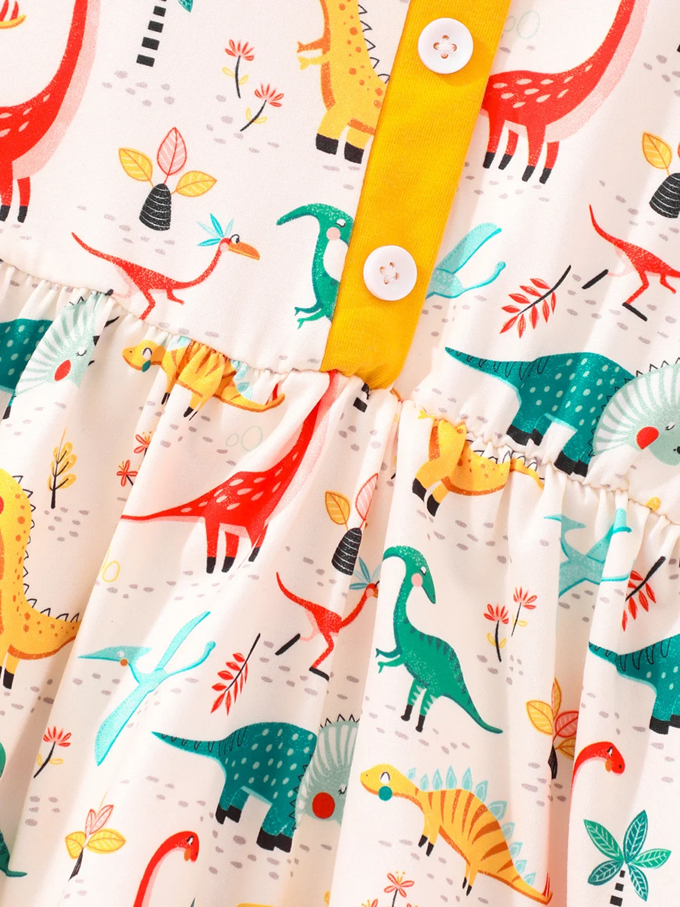 TüLl Mädchen Kleid - Dinosaurier Print Strickkleid Langarm