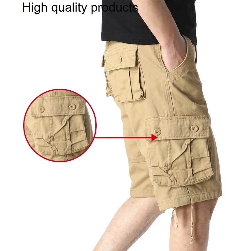 

Military Army Cargo Shorts Men Summer Casual Cotton Multi Pocket Baggy Zipper Overalls Hot Breeches Tactical Loose Work