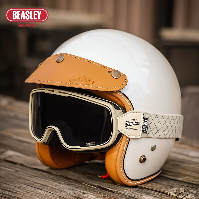 thumbnail image 1 of Casco de motocicleta retro más nuevo de 2024, gafas de protección contra el viento, casco abierto, casco de scooter, casco de moto, cascos de motocicleta vintage, 1 of 5