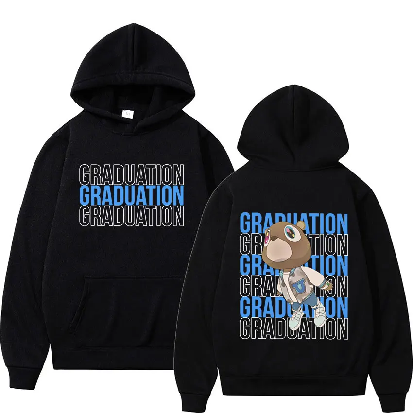 

Rapper Kanye West Graduation Hoodie Men's Fleece Warm Oversized Sweatshirts Hip Hop Fashion Clothing Hoodies Unisex Long Sleeve