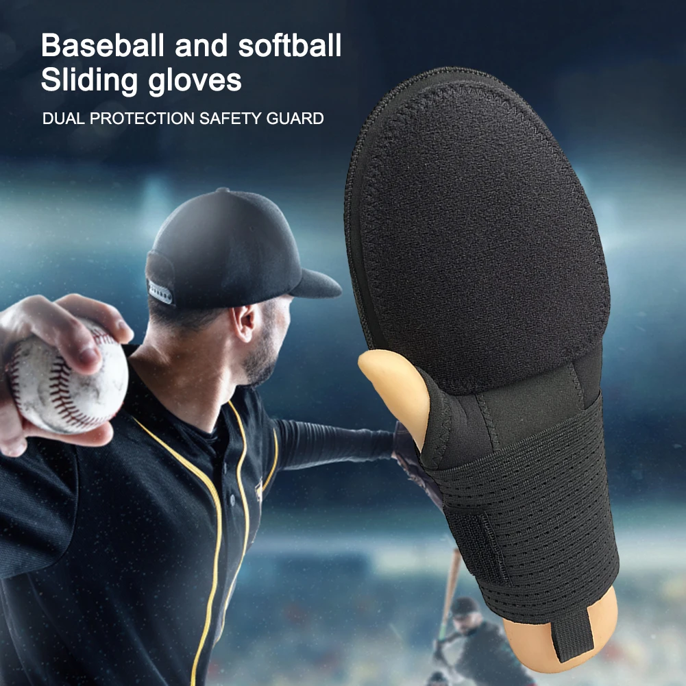1Pc Baseball Sliding Gloves Breathable Baseball Sliding Mitt Wrist Support Hand Protection Right & Left Hand for Base Running