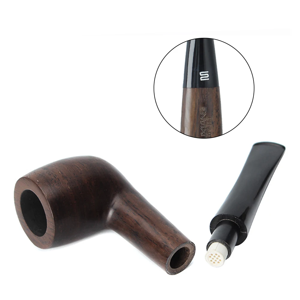 Straight handle billiard tobacco pipe acrylic long stem 9mm pipe channel sandalwood solid wood pipe length 145mm father gift tobacco pipe smoking pipe