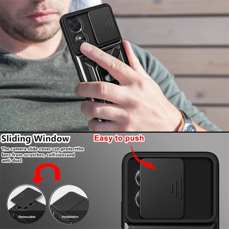 Shockproof Armor Magnetic Car Holder Ring Case - Enhanced Protection Back Cover