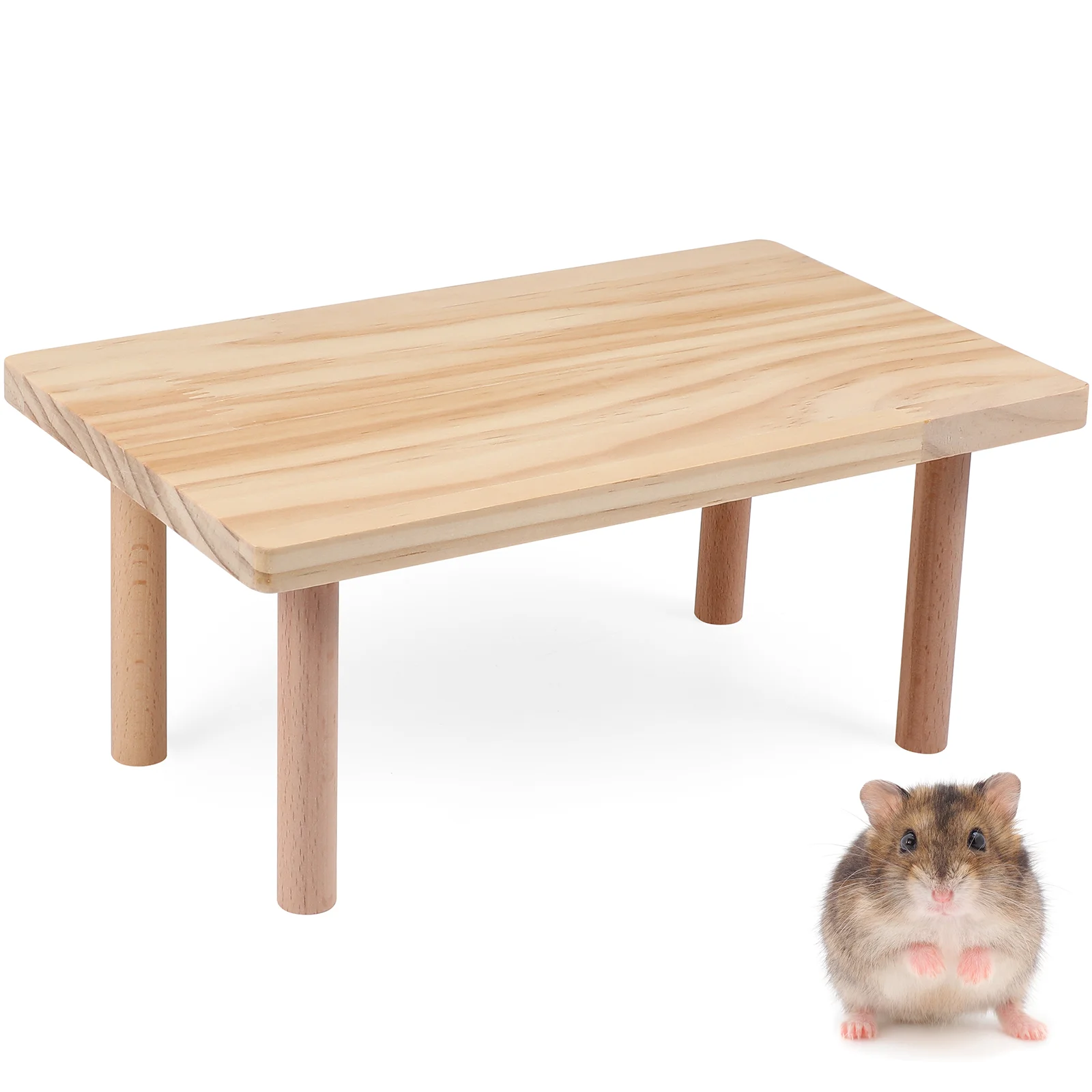 

Hamster Platform Hideout Accessories Cage Small Animals Wooden Play Stand Pet House