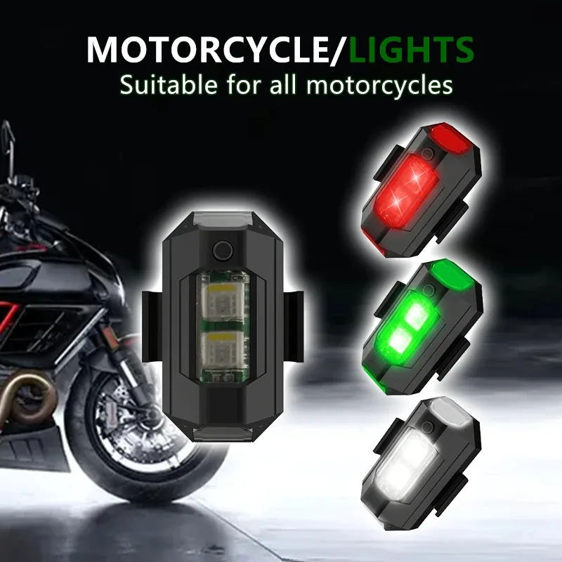 

Universal LED Anti-collision Warning Light Mini Signal Light Drone with Strobe Light 7 Colors Turn Signal Indicator Motorcycle