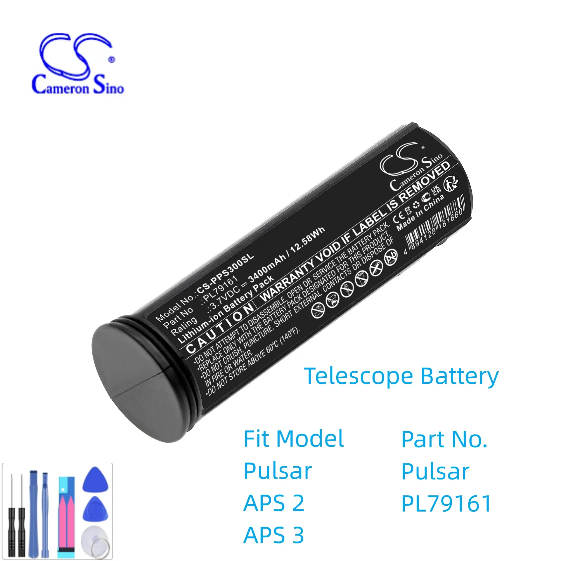 

Telescope Battery For Pulsar APS 2 3 PL79161 Capacity 3400mAh / 12.58Wh Color Black Type Li-ion Volts 3.70V Grass Weight 83g