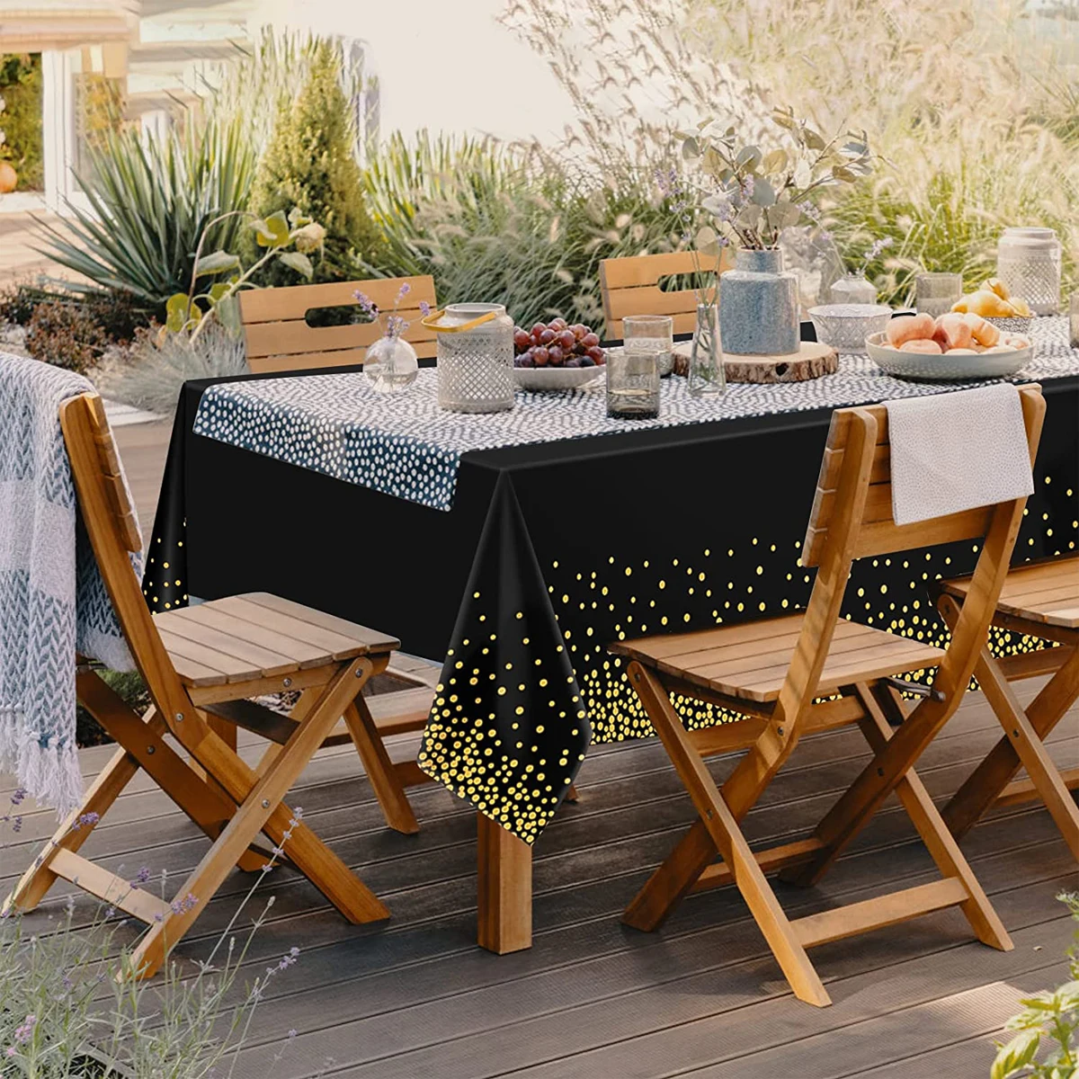 Disposable Tablecloth 137*274cm Wedding Table Decoration Rose Gold Dot Dinner Cloth Birthday Decor Baby Shower Party Decoration