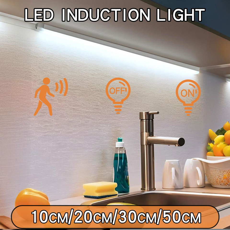 Motion Sensor Light Wireless LED Night Light Type C Rechargeable Light Cabinet Wardrobe Lamp Staircase Backlight For Kitchen LED