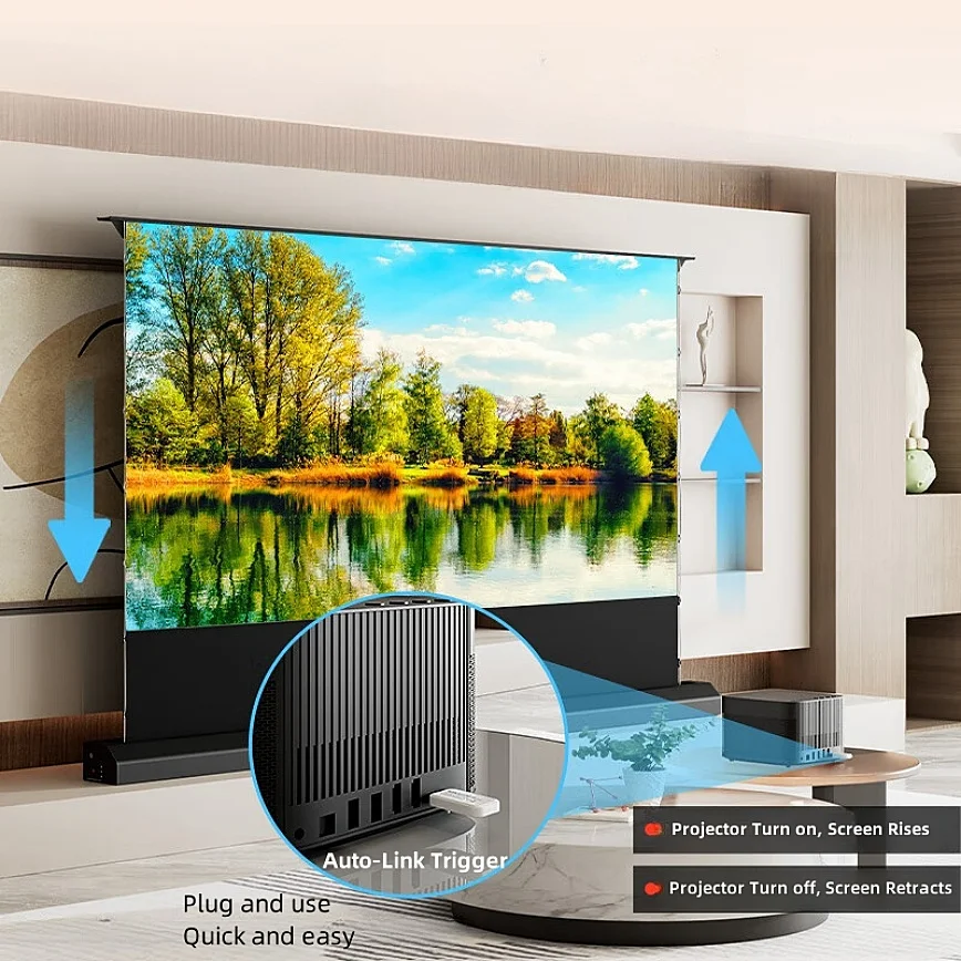 Schermo Fresnel ALR per proiettori a lungo raggio standard, schermo di proiezione in aumento del pavimento a tensione elettrica indipendente, 8K UHD - immagine 6