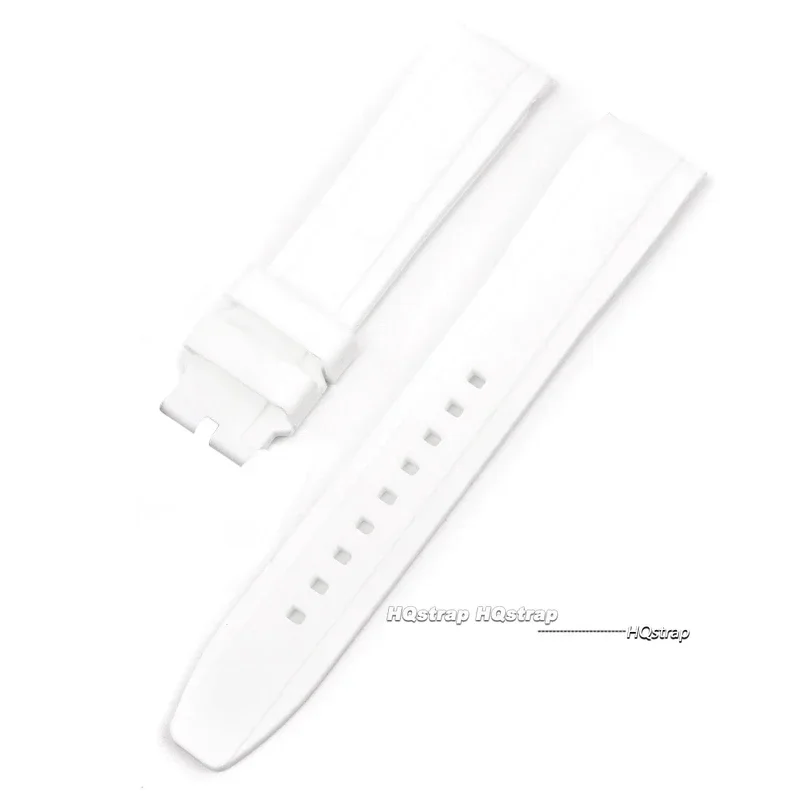Curved End Rubber Silicone Waterproof Watch Strap - Soft 20mm 22mm Wristband