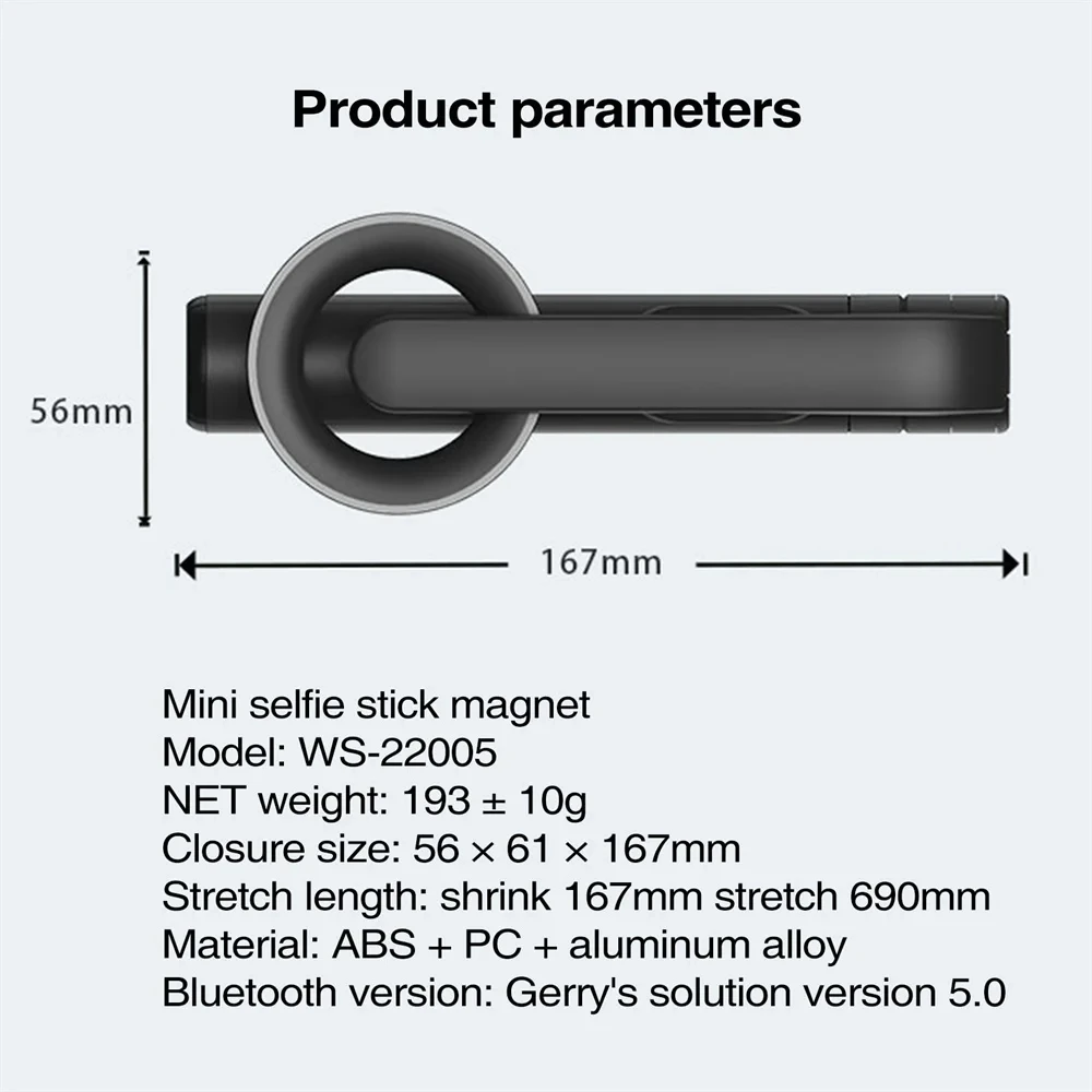 Magnetic Selfie Stick Tripod With Wireless Remote For Iphone Magsafe_voghion.com