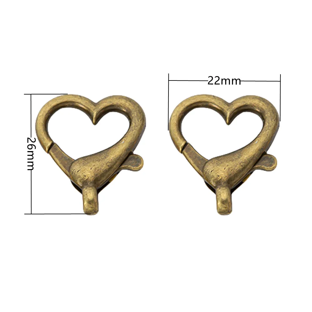 10 Stück Herz Hummer Verschlüsse Haken Schlüssel anhänger Schlüssel ringe Stecker DIY Schlüssel bund Schmuck machen Schlüssel ring Zubehör finden Material – Detail 1