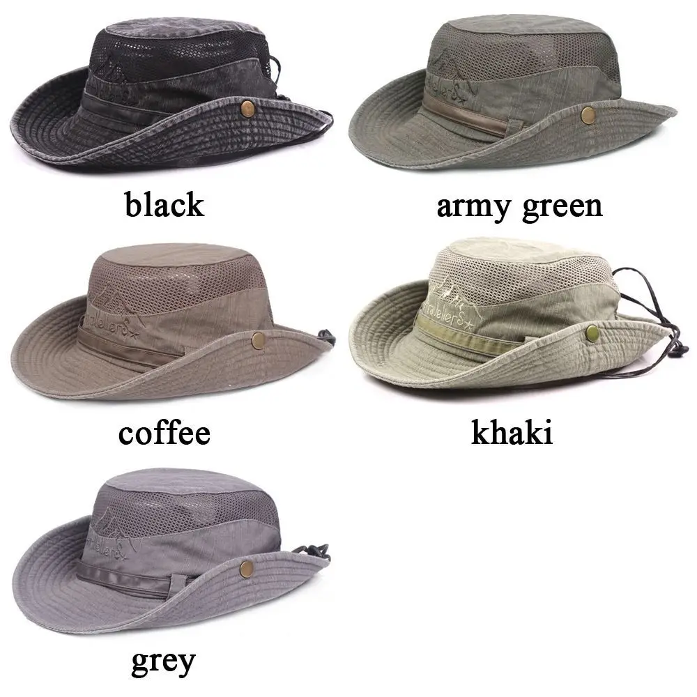 Foldable Cotton Sun Protection Hat Adjustable Breathable Wide Brim Fishing Cap Bucket Hat Jungle Outdoor Camping Accessories sun hat fisherman hat sun protection hat