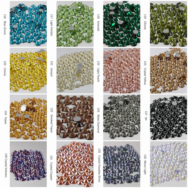 Flat Back Glass Rhinestones Crystal Rhinestone Round Gems Flatback Loose Gemstones for Crafts Nail Face Art Clothes Jewelry
