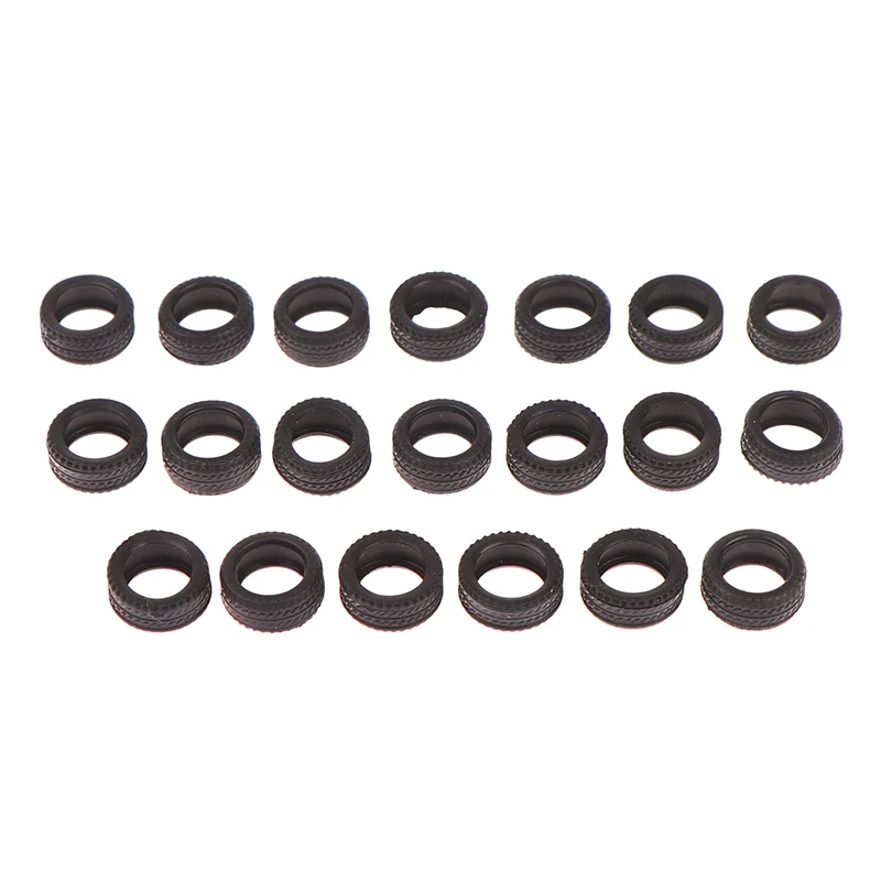 

20PCS 1/64 Tire Skin Car Model Scene Accessories DIY Black Tire Wheels Car Model Scene Accessories 8*12*5mm Children Boy Toy New