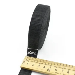 Versatile Nylon Webbing Strap for Bags - Adjustable Length & Width (Black - 20mm)