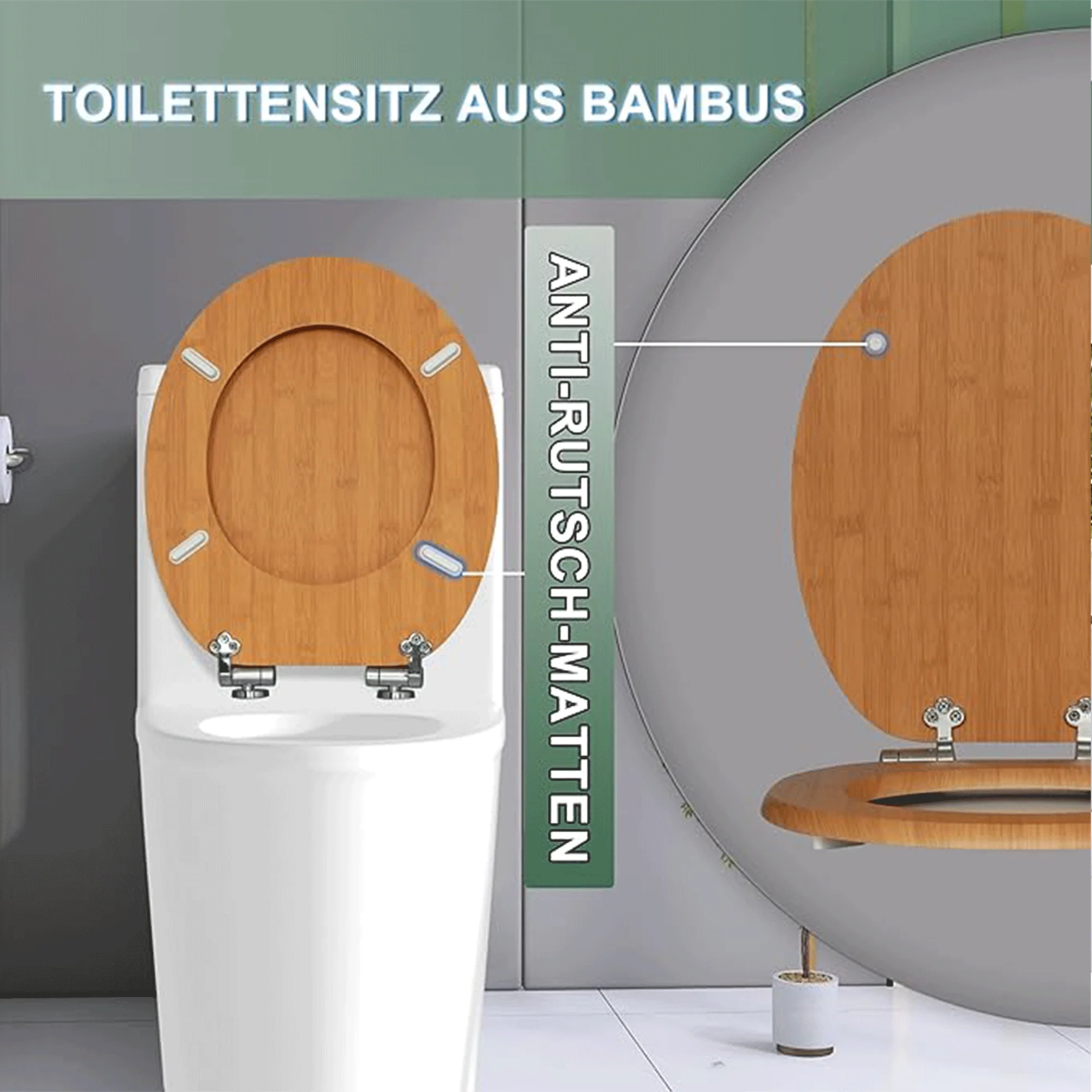 Sainos WC-Sitz mit absenkautomatik Toilettendeckel mit Soft-Close, Toilettensitz mit. Toilettensitz für Badezimmerteile – Detail 6