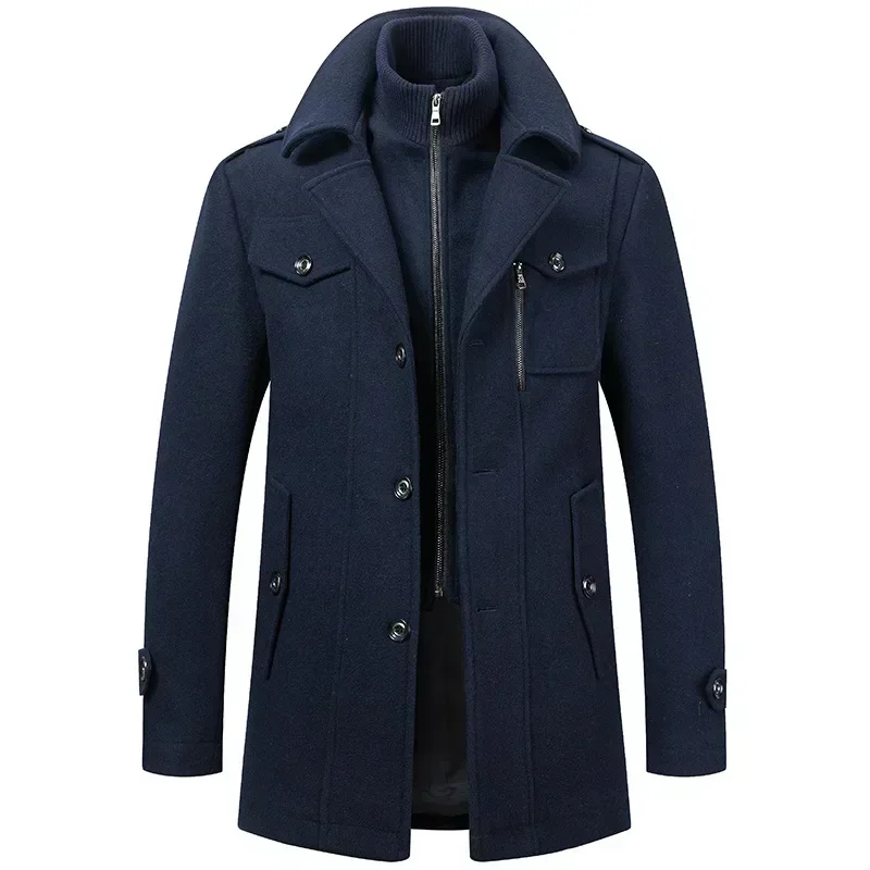 Men's Autumn&Winter Jackets Trench Coat Double Collar Windproof