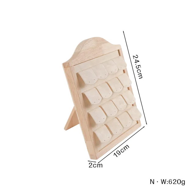 1 pièce Présentoir à bijoux en bois pour boucles d'oreilles, bagues et cadres photo, avec plateau de rangement en velours, accessoires de présentation pour comptoir de magasin