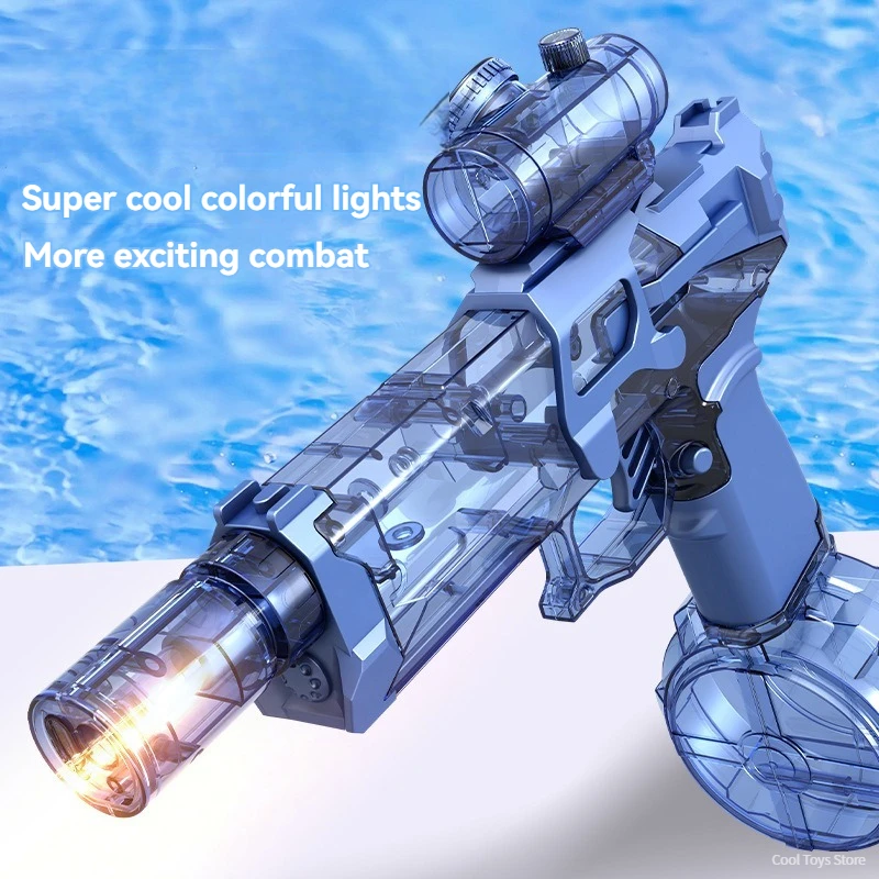 Flashing Electric Water Guns Big Capacity Powerful Water Pistol Automatic Shooting Toy Gun for Adults Boys Summer Outdoor Games 2