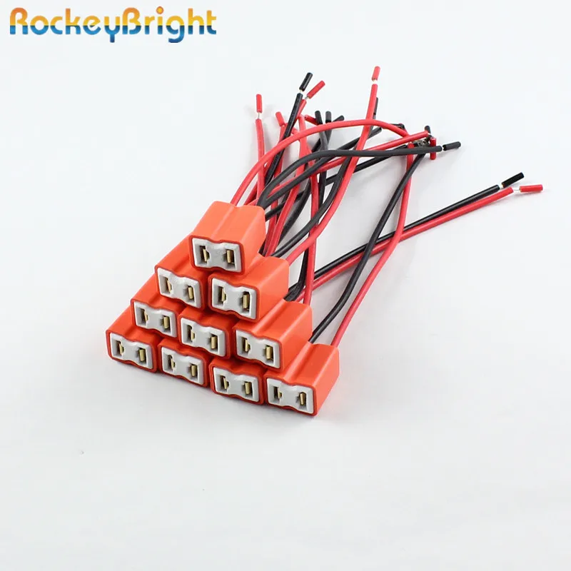 H7 Ceramic LED Bulb Socket 2pcs Holder H7 Headlight Ceramic Plug Adapter Extension Copper Cable Bulb Connector headlight holder