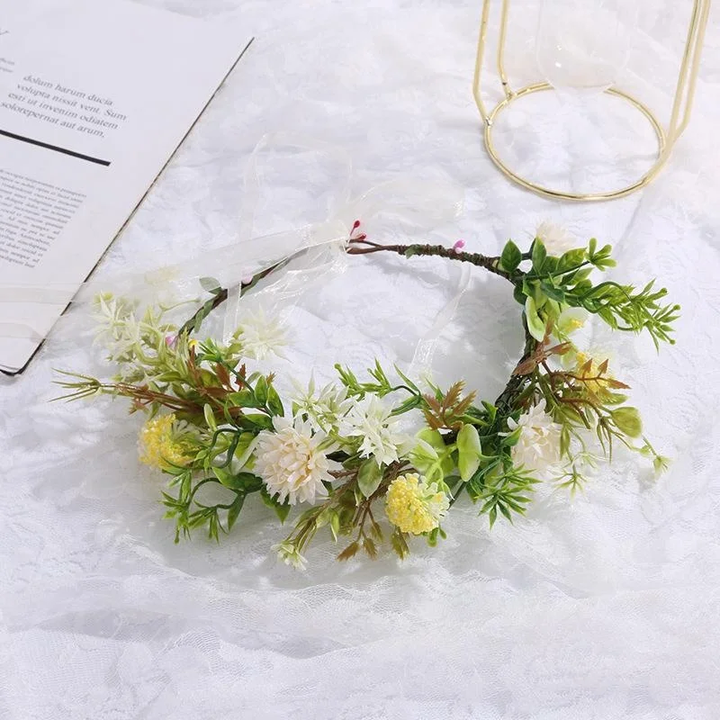 

Rustic Bridesmaid Hair Flower Headbands Wedding Hair Accessories Bridal Flower Crown Headpieces Bridal Flower Floral Garlands