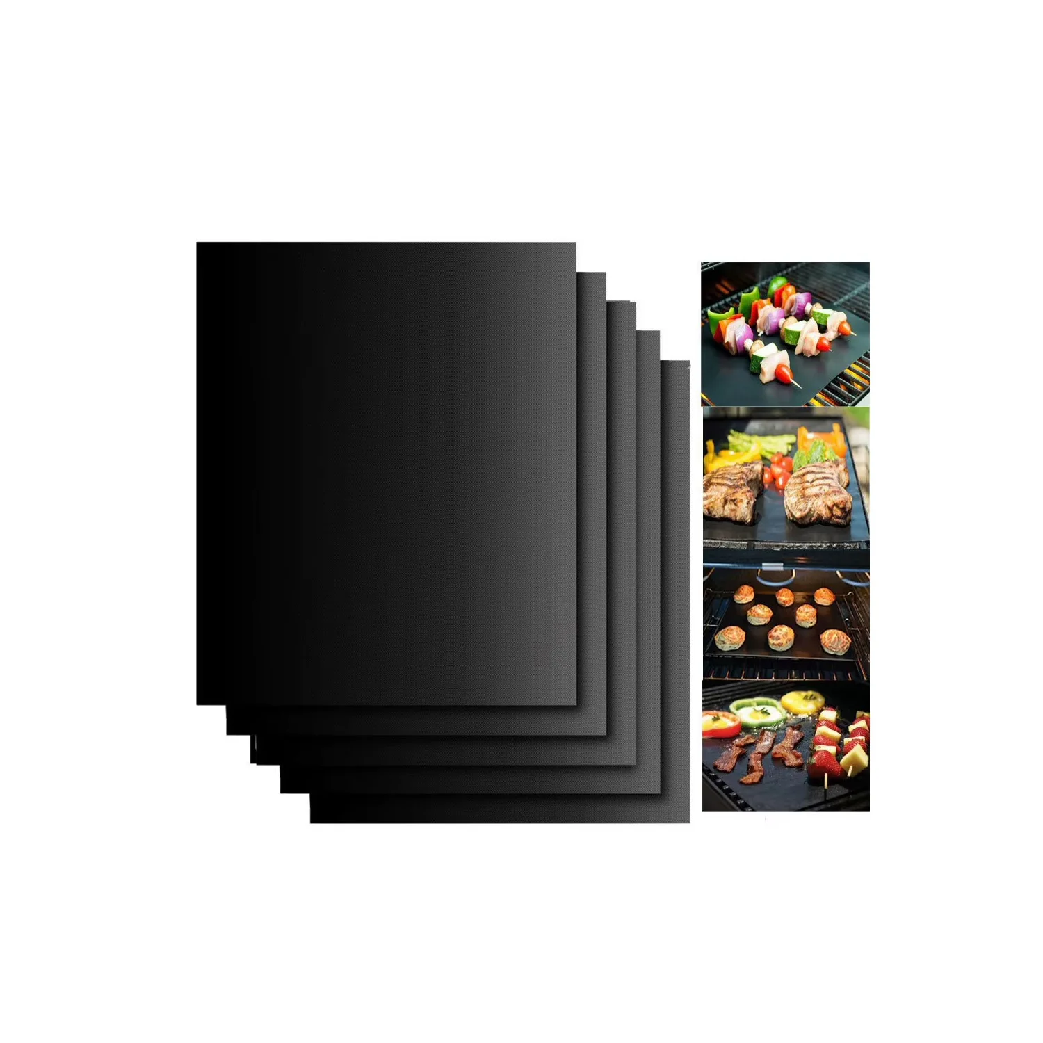 1/5/10Pcs BBQ Grill Mat Barbecue Outdoor Baking Non-stick Pad Reusable Cooking Plate for Party PTFE Grill Mat Accessories