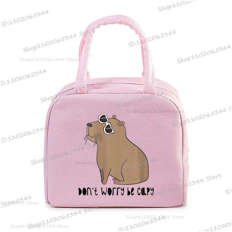 Cute Capybara Print Women Men Lunch Bag Fashion Animal Capybara Portable Insulated Bags School Kids Multifunctional Food Handbag lunch bag bento bag