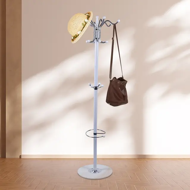 Appendiabiti Ad Albero Con Base Marmo - 4 Livelli, 16 Ganci, Nero, 170 Cm - Foto 7