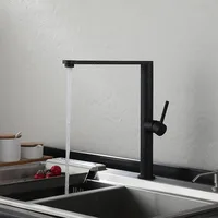 304 ก๊อกน้ําอ่างล้างหน้าสแตนเลสนิกเกิล/สีดํา/สีเบจ 360 องศาหมุน KITCHEN TAP ร้อนเย็นน้ําอ่างล้างจานก๊อกน้ํา 2