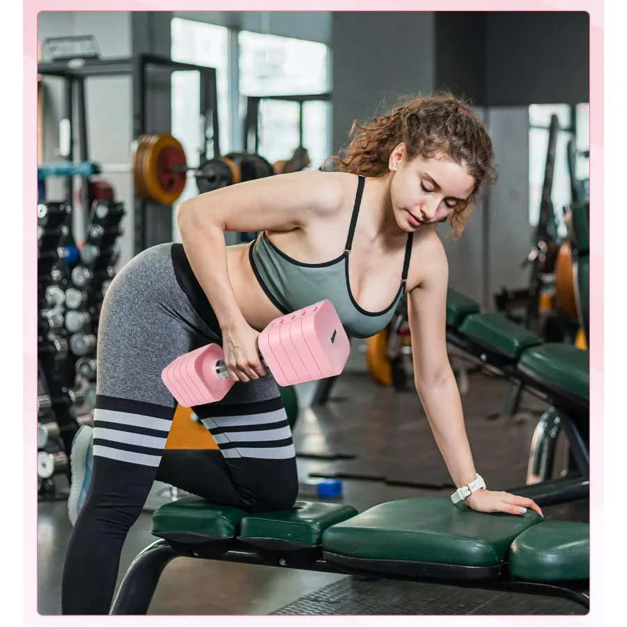 25LB Each [50 LBS Pair] Adjustable Dumbbell Set Free Weights Dumbbells Set for Women Men Hand Weights Sets Adjust Dumbbell Weigh