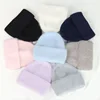 Fashion Warm Cashmere Wool Skullies Angola Rabbit Fur Winter Knitted Beanies Women Cap Female Three Fold Ski Outdoor Hats 4