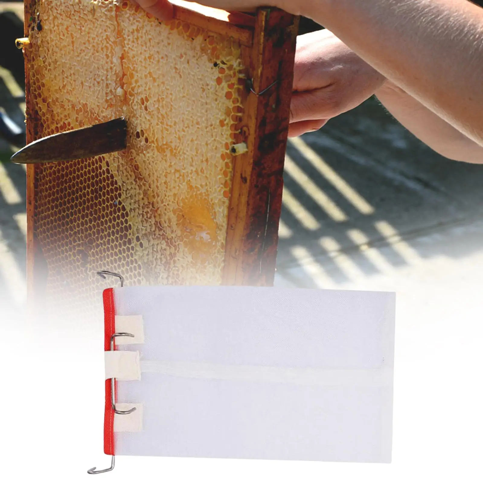 Portable Bee Honey Filter Bag Bee Filter Extractor with Hooks for Beekeeping Portable Bee Honey Filter Bag Bee Filter Extractor with Hooks for Beekeeping