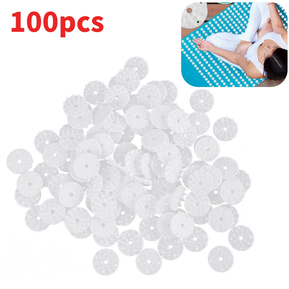 100pcs Yoga Mat Spikes Needle Plastic Lotus Pilates Pad Acupressure Massager Spikes for Fitness Workout Cushion Pad Needle