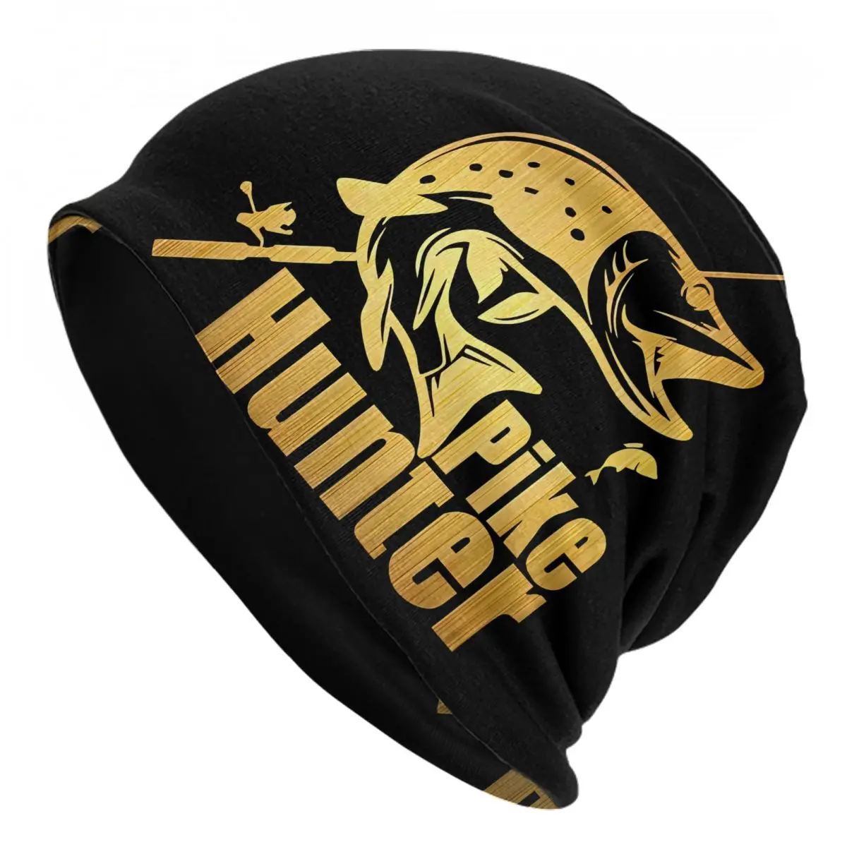 

Pike Hunter Fishing Bonnet Homme Outdoor Thin Skullies Beanies Caps For Men Women Novelty Hats
