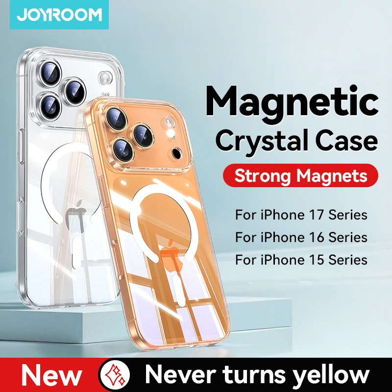 Joyroom per iPhone 17 pro Max Custodia trasparente compatibile con Magsafe Custodia rigida trasparente per telefono magnetico anti-giallo per iPhone 17