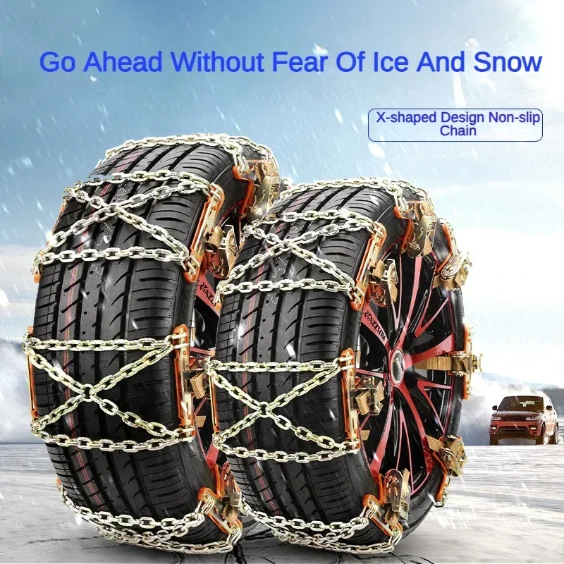 Catene Da Neve Antiscivolo Auto | 10 Pezzi Regolabili Universali | PVC Con Chiusura Zip | Adatte A Berline SUV E Camper