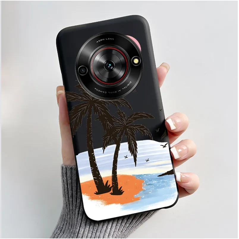 Aesthetic Cute Cat Fashion Shockproof Black Matte Soft TPU Phone Case