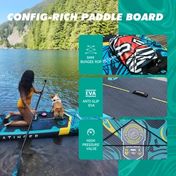 Skatinger 11'6'' X 35'' X 6'' Inflatable Paddle Board for Adults Paddle Gonflables Sup Board Prancha Paddle 6