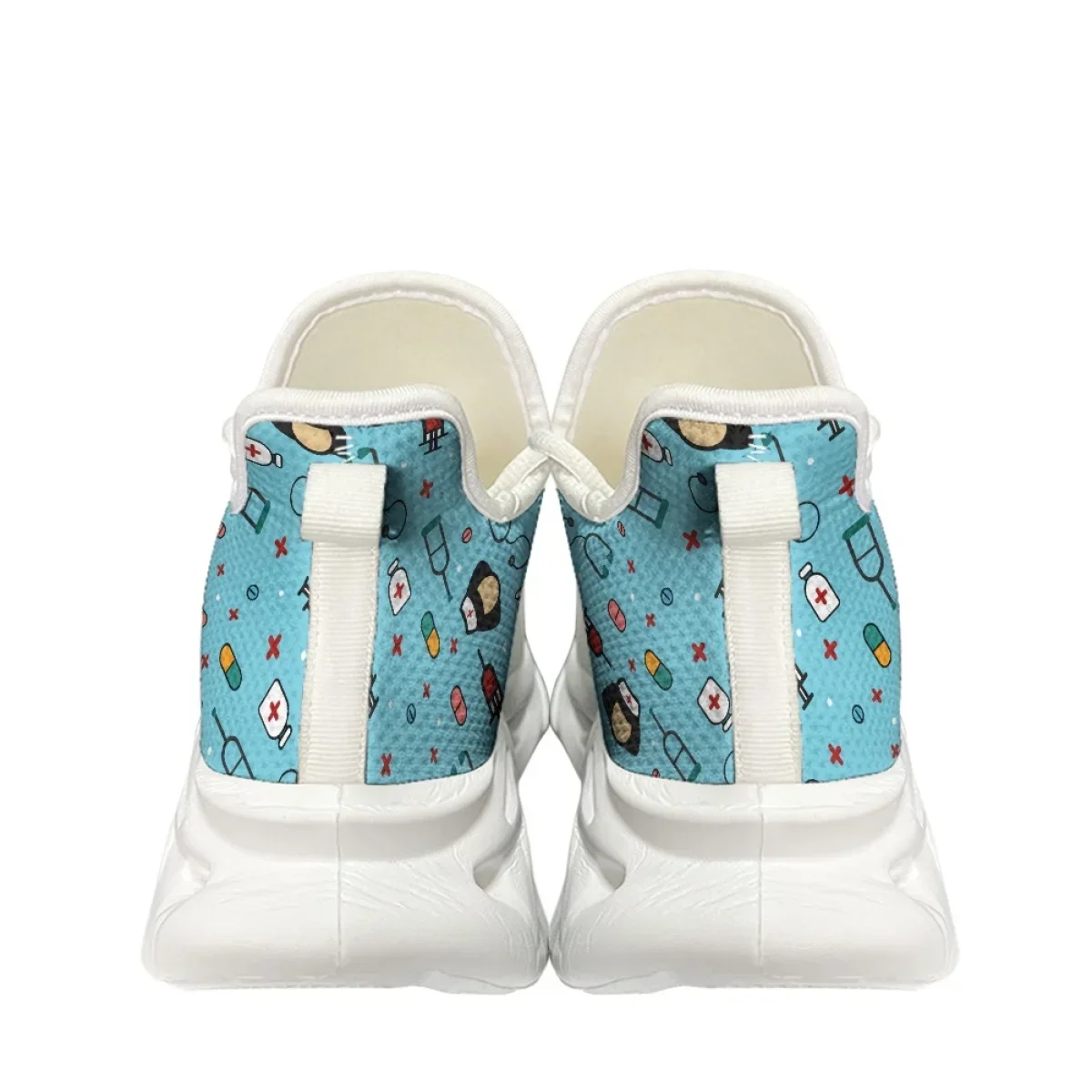 EMT Nursing Sneakers Female Comfortable Lightweight Non-slip Running Shoes Cartoon Medical Casual Lace-Up Outdoor Flat Shoes New