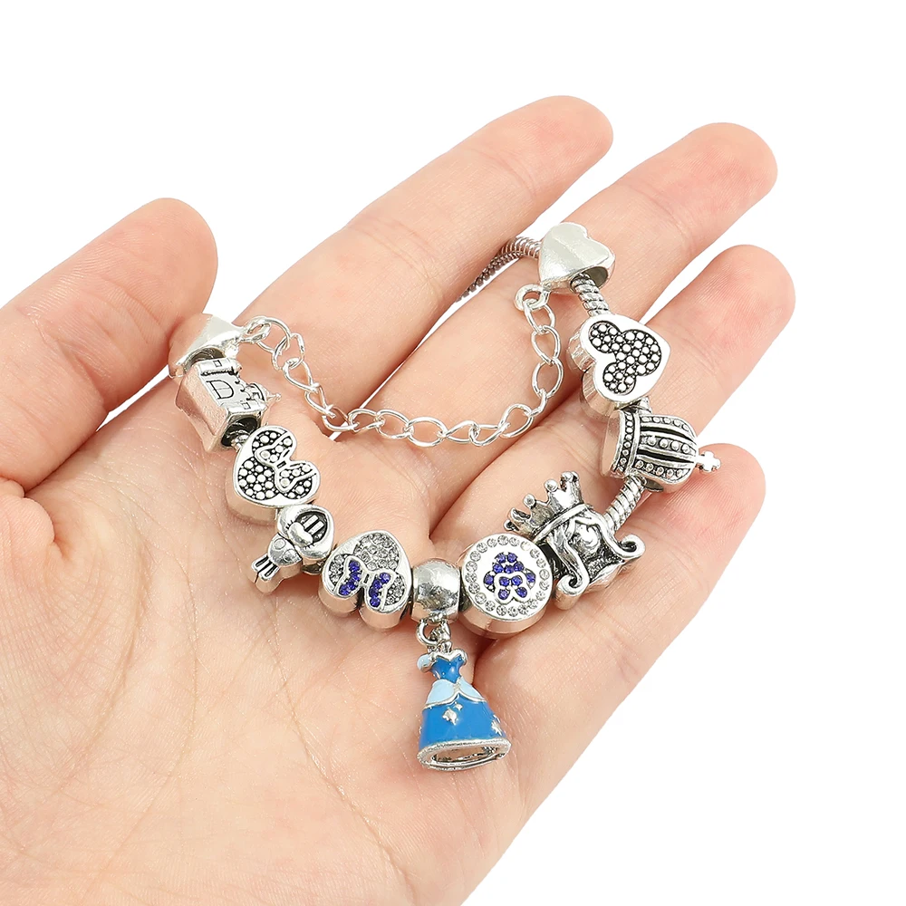 Bracelet Fille Disney - Minnie en or 375 orné de Cristaux scintillants